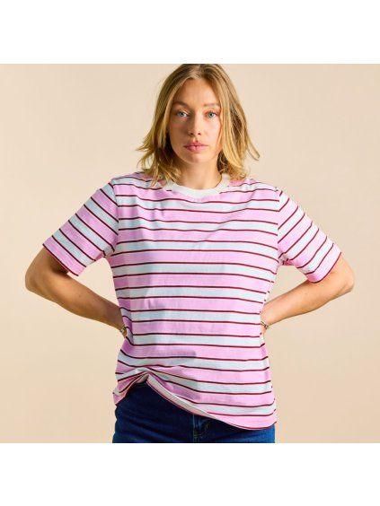 T Shirtgestreift WeissPink 2