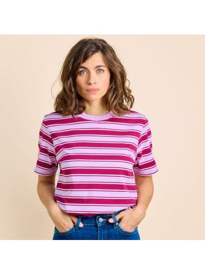 T Shirtgestreift AuberginePink 5