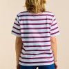 T Shirtgestreift WeissKoenigsblauRot 4 NEU