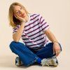 T Shirtgestreift WeissKoenigsblauRot 7