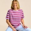 T Shirtgestreift AuberginePink 4 NEU