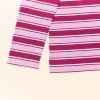 Langarmshirtgestreift AuberginePink 2