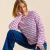 Langarmshirtgestreift WeissPink 3 1