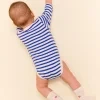 Popeia 24/7 baby body z bio bavlny královsky modrá/off white