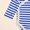 Popeia 24/7 baby body z bio bavlny královsky modrá/off white